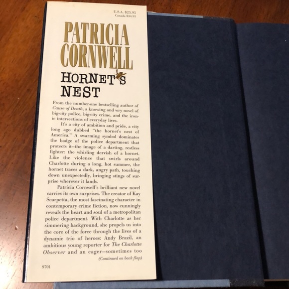 PATRICIA CORNWELL Hornet’s Nest First Edition Vintage 1996 - Picture 3 of 9
